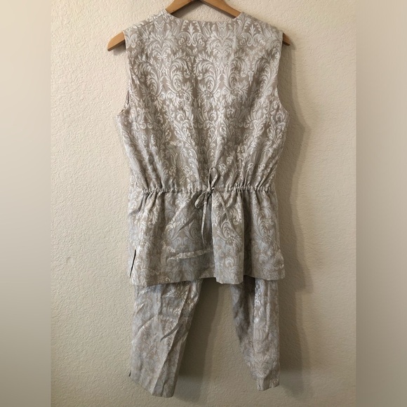 VTG CDG Womens Avant Garde Vest & Pants Suit in Tan & Cream - Size Large/8 - Picture 6 of 11